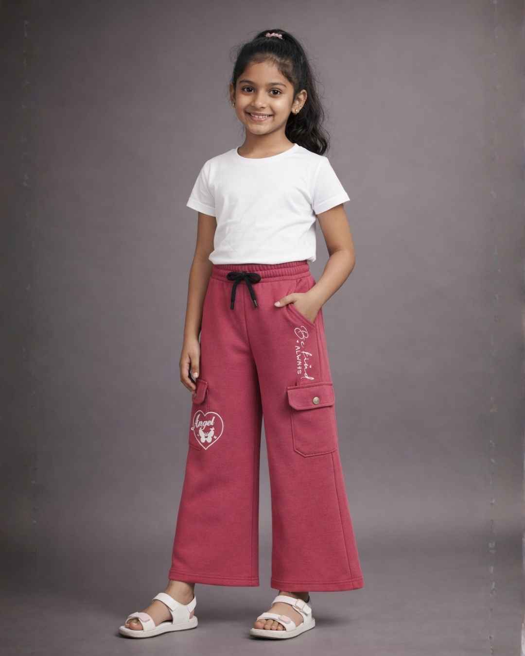Daisy Girls Cargo Plazo - Pink
