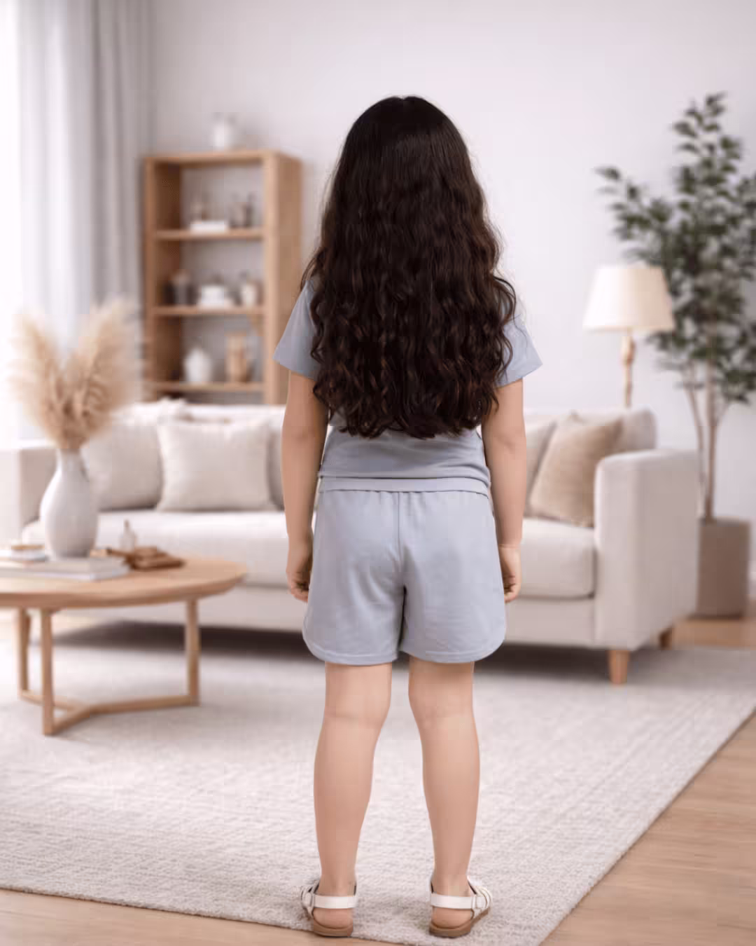 Pari Girls Hotpant set - Light Gray Alternate